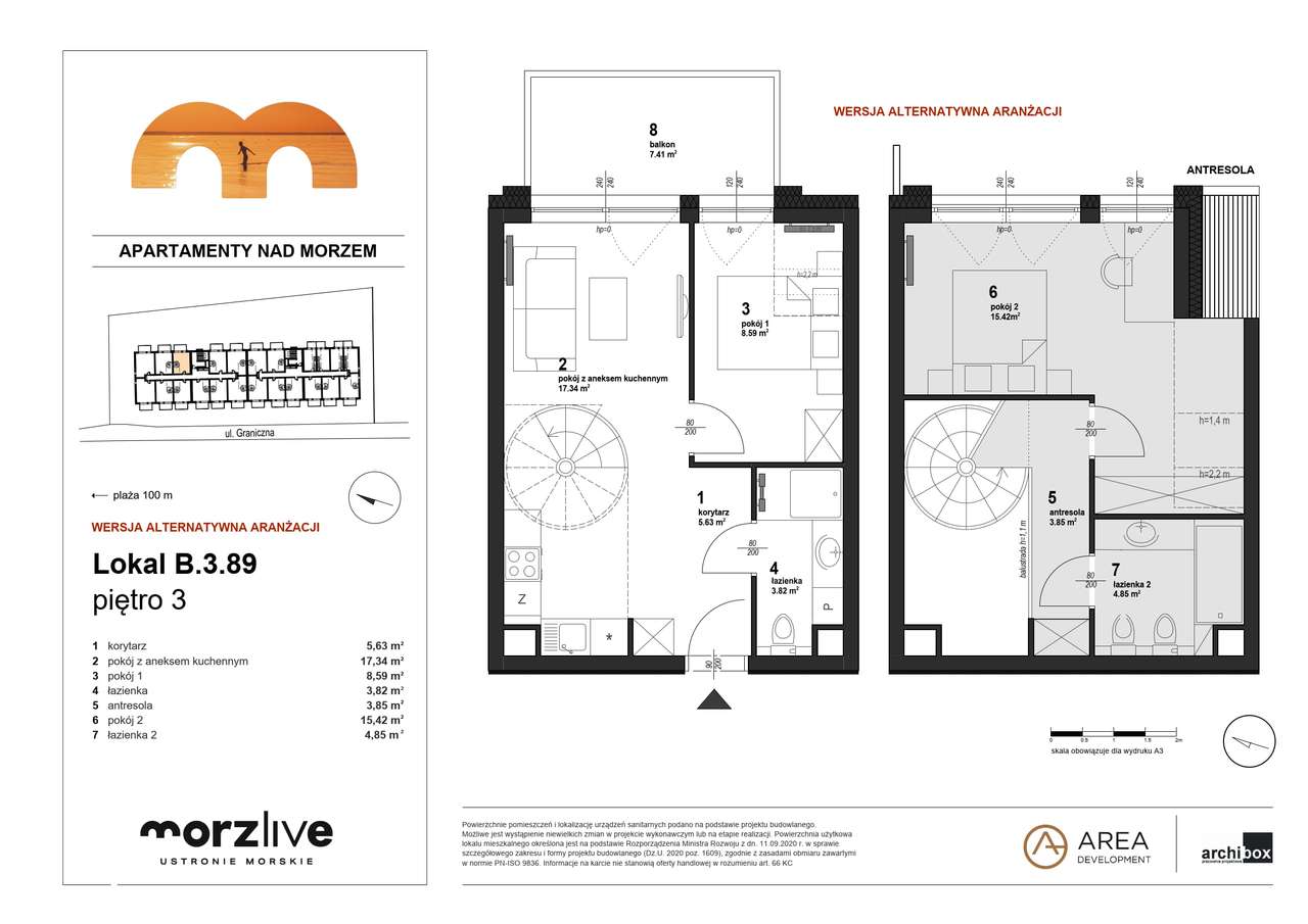 Wygodny Apartament przy plaży Morzlive 3 pokoje - Pełny obrazek: 3/8