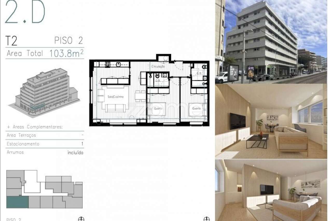 Apartamento T2 em Matosinhos Sul - Grande imagem: 2/4
