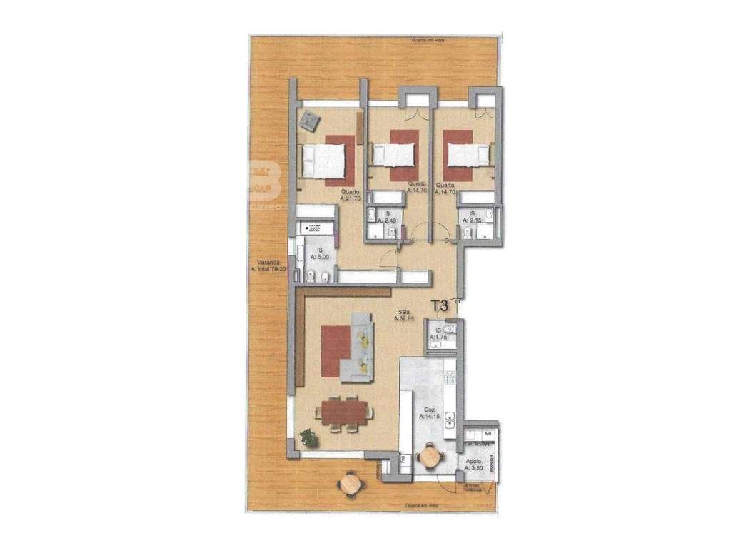 Fantástico apartamento T3 com construção de excelência-4