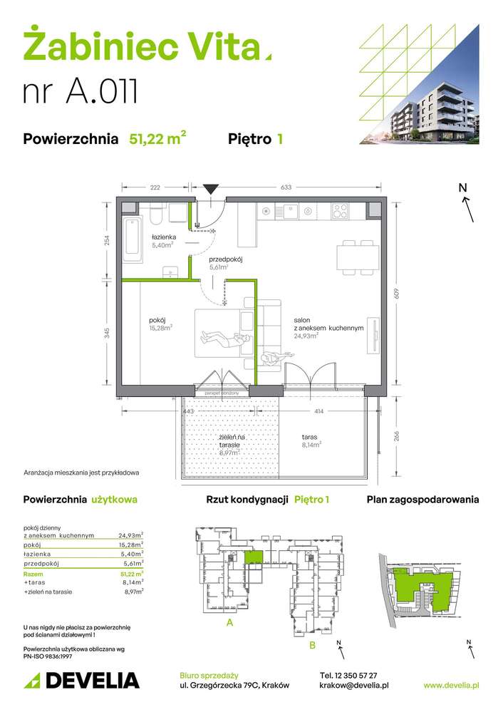 2-pokojowe mieszkanie 51 m² + ogródek Bezpośrednio - Ansicht 2