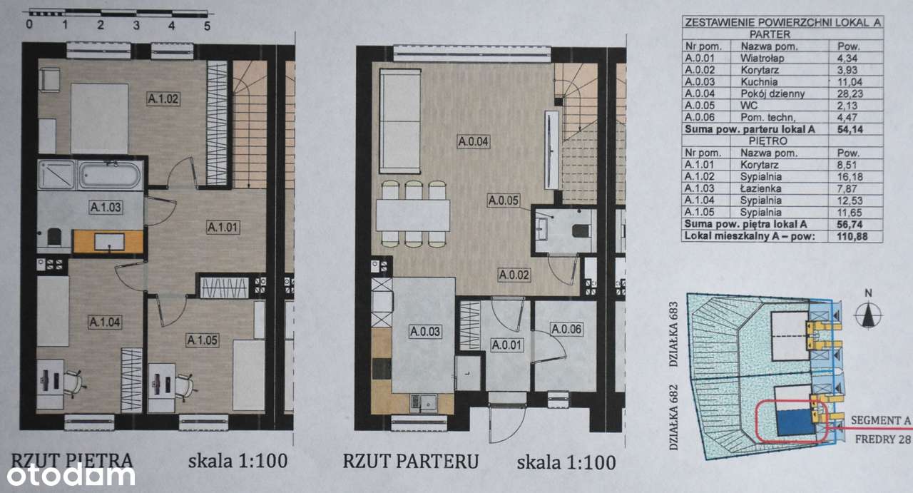 4 pokoje, o. podłogowe, pompa ciepła, działka 450m 2. Media miejskie. - Pełny obrazek: 4/9