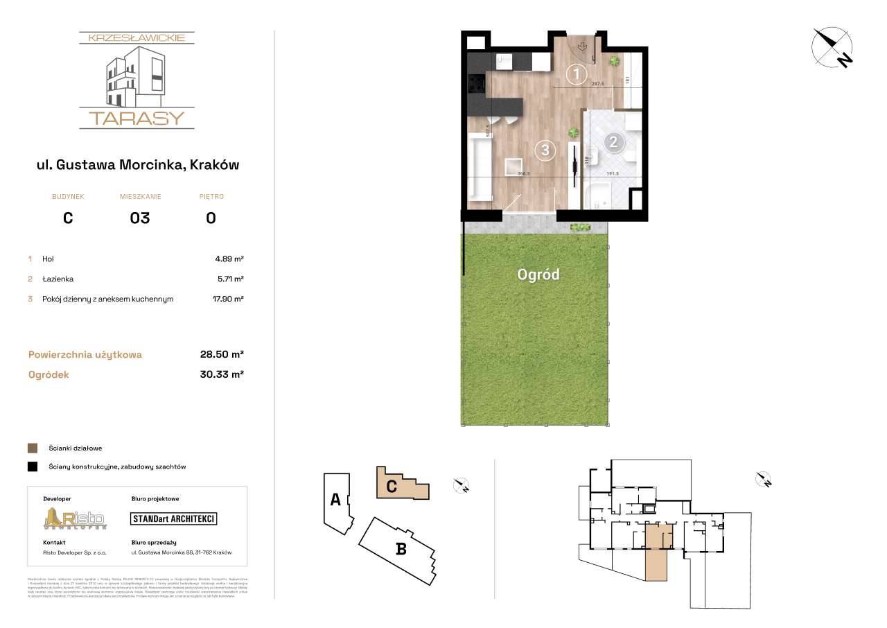 1-pokojowe mieszkanie 28m2 + ogródek Bezpośrednio - Pełny obrazek: 2/9