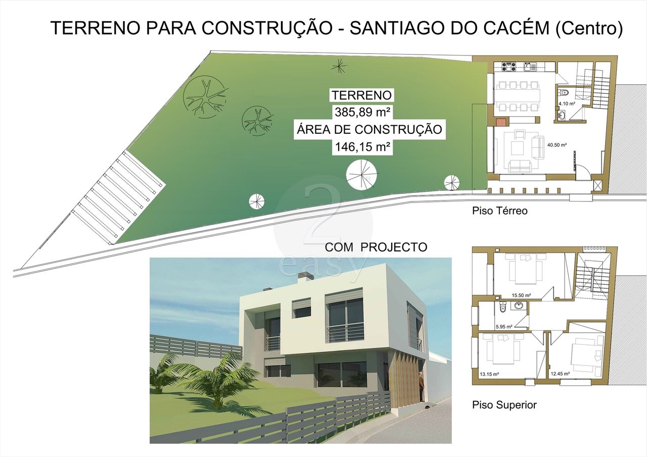 Terreno Urbano 385,89m2, Santiago do Cacém, Alentejo