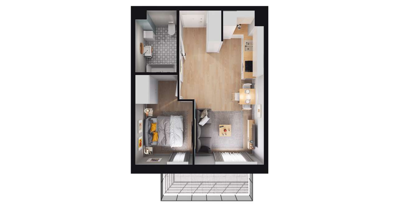 Nowe Miasto | apartament 2-pok. | B2.3.1 - Pełny obrazek: 3/9