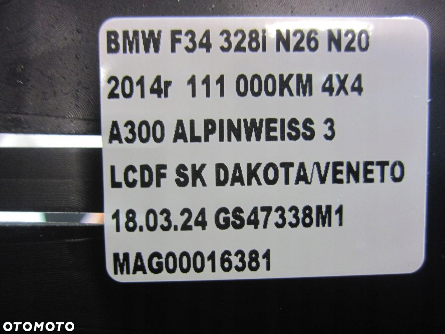 BMW F34 GT SCHOWEK BAGAŻNIKA APTECZKI PLASTIK OSŁONA 7298167 51477298167 - 8