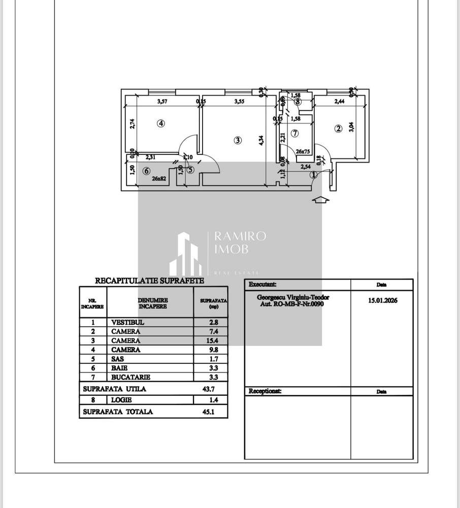3 camere Brancoveanu /PARCARE