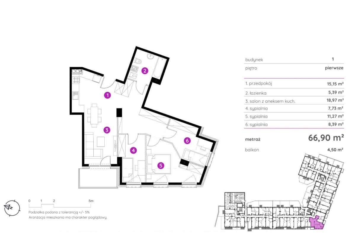 67 m2 Gdańsk Siedlce - 3 pokoje - 1 piętro- M.P. w hali 5000 zł - S/W-4