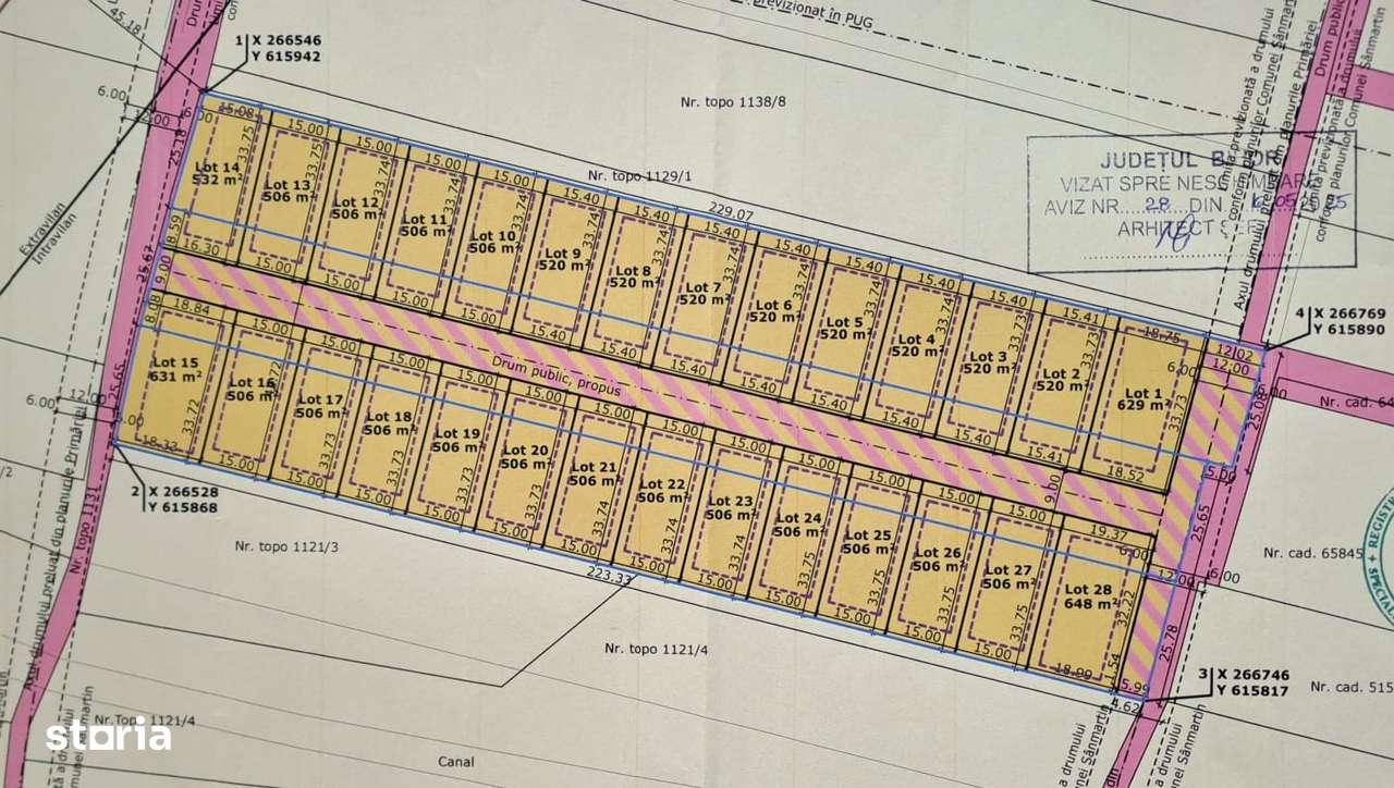 Teren INTRAVILAN Sanmartin Cihei 506 m2 PUZ acces amenajat APATEULUI-1