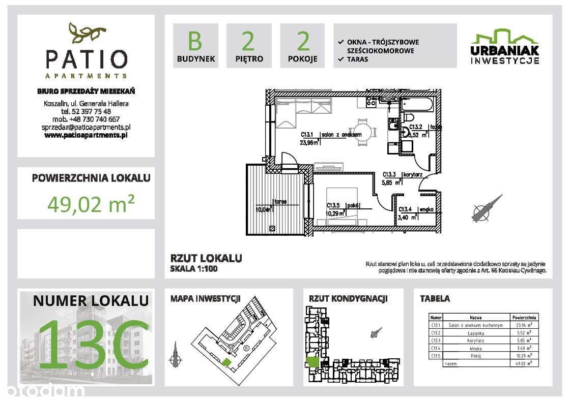 Mieszkanie Patio Apartments Koszalin II p. 49,02m2-1