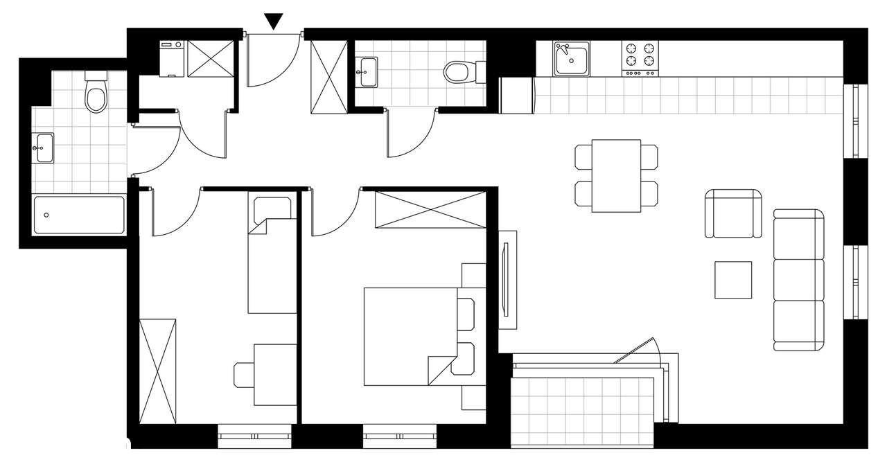 3-pokojowe mieszkanie 71m2 + loggia Bezpośrednio - Pełny obrazek: 3/8