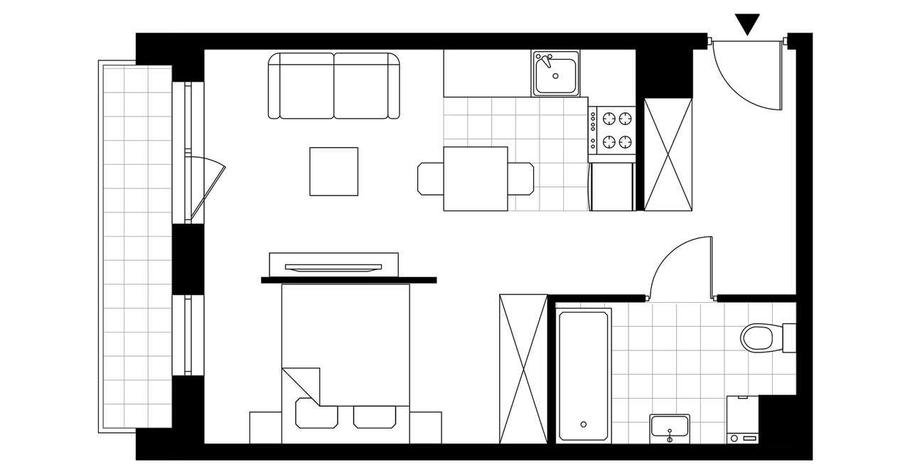1-pokojowe mieszkanie 34m2 + balkon Bez Prowizji - Pełny obrazek: 3/8