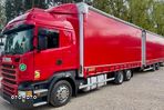 Scania R410 HIGHLINE 6x2 JUMBO OŚ PODNOSZONA AUTOMAT RETARDER STANDKLIMA FIRANKA DŁ:7.80m + PRZYCZEPA TANDEM WIELTON FIRANKA DŁ:7.80m NOWE PLANDEKI ZESTAW PRZEJAZDOWY EURO 6 2015 IGŁA - 8