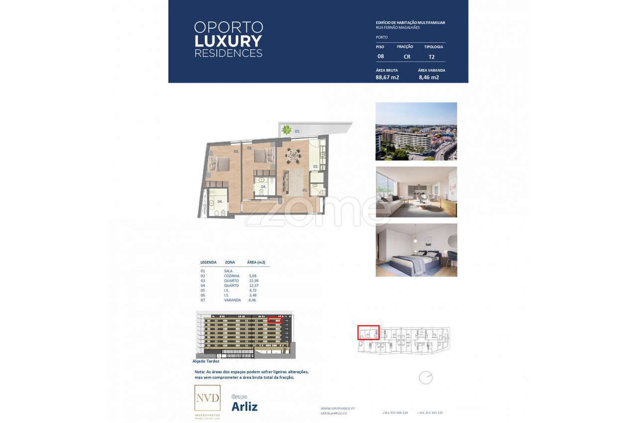 Novo empreendimento Oporto Luxury Residences - Apartamento T2 CR - Grande imagem: 2/15