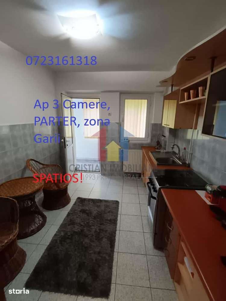 3 camere, parter cu balcon 14 m, Semimobilat, Garii - Imagine principală: 1/18