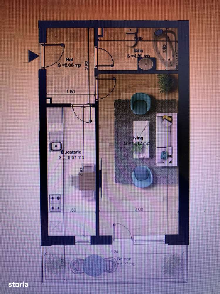 Garsoniera decomandata, bloc nou, metrou Berceni - 5 min - Imagine principală: 4/4