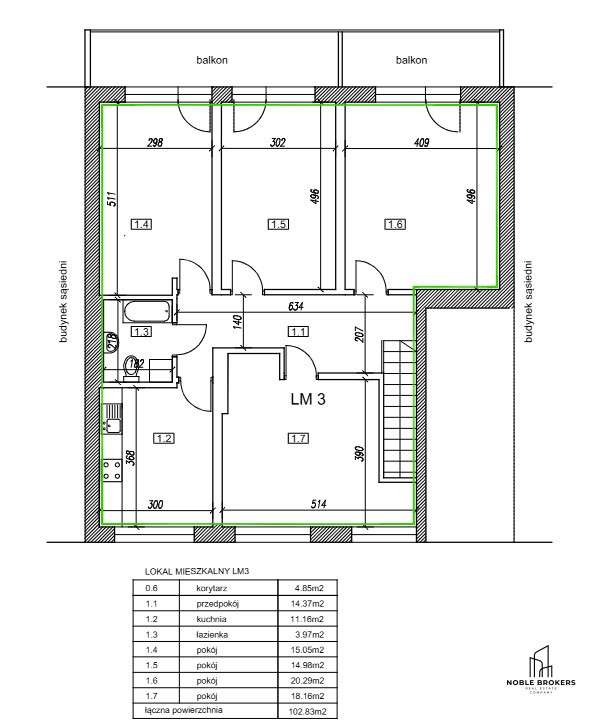 ul. Moniuszki | 5 pokoi+2 kuchnie | ogród | 106,73-17