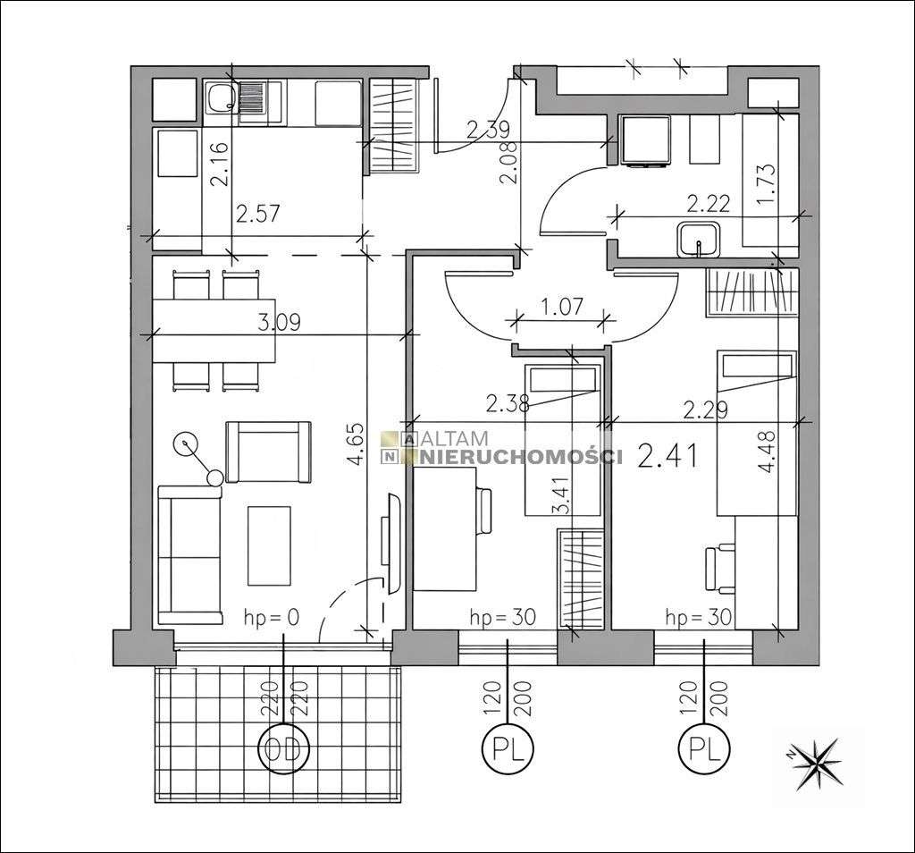 Czerwiec'26 3pok. 50,29m² Balkon 5,20m² 0%-1