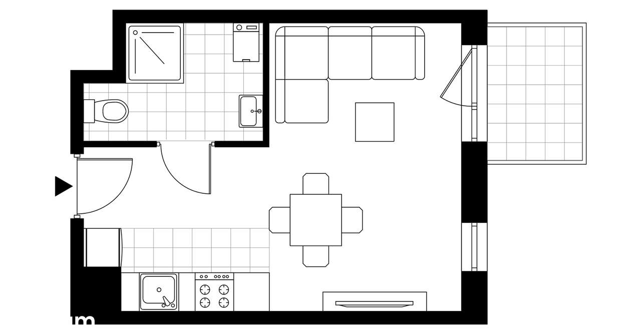 1-pokojowe mieszkanie 25m2 + balkon Bez Prowizji - Pełny obrazek: 4/9