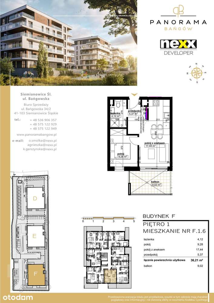 2-pokojowe mieszkanie 36m2 + balkon - Pełny obrazek: 2/5