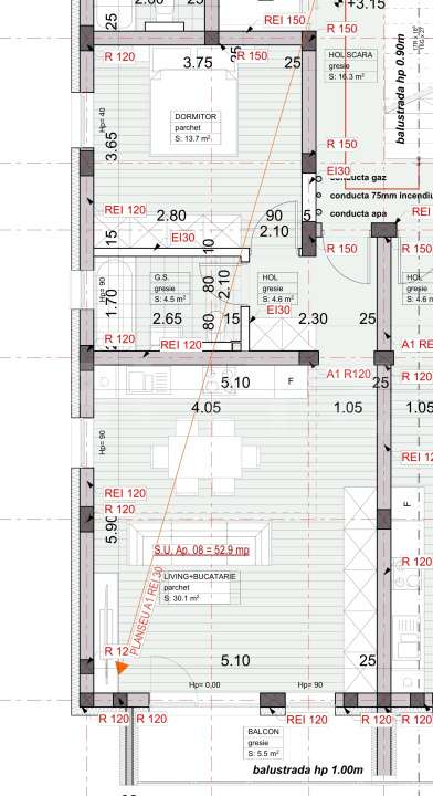 Apartament 2 camere, 53 mp utili, balcon 5,50 mp, Giroc — fotografia 1