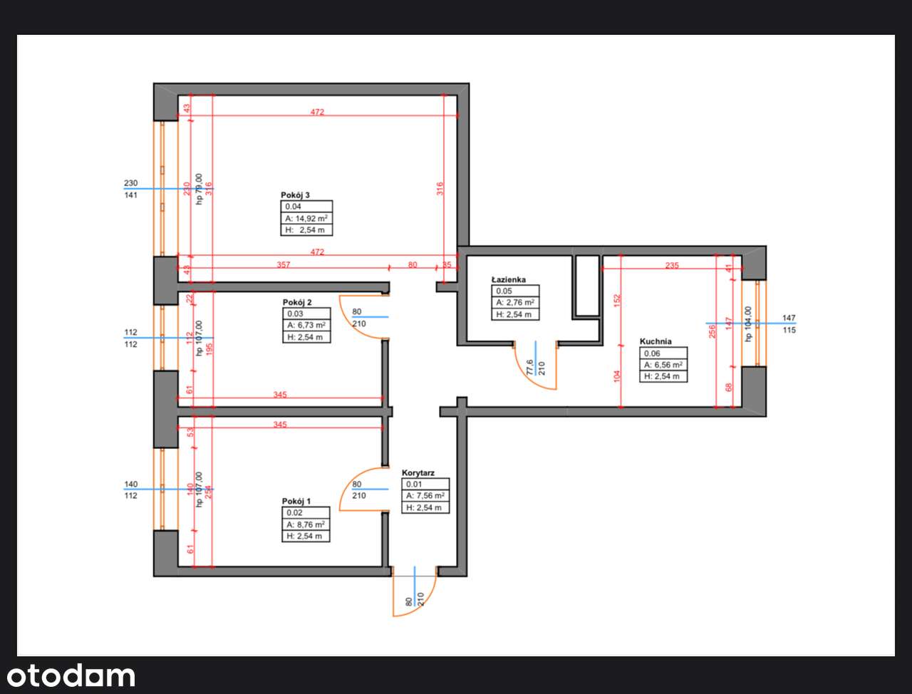 3 pokoje, parter, po remoncie, Wyżyny – ul. Nałkowskiej 5, 47 m2-11