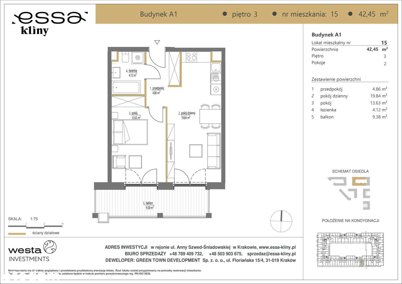 2-pokojowe mieszkanie 42m2 + balkon Bez Prowizji - Pełny obrazek: 2/7