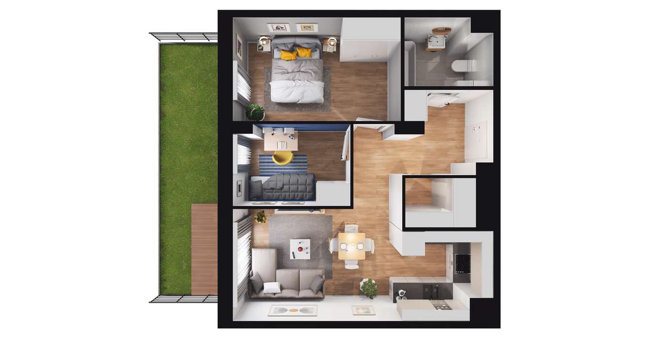 3-pokojowe mieszkanie 51m2 Bezpośrednio - Pełny obrazek: 2/8