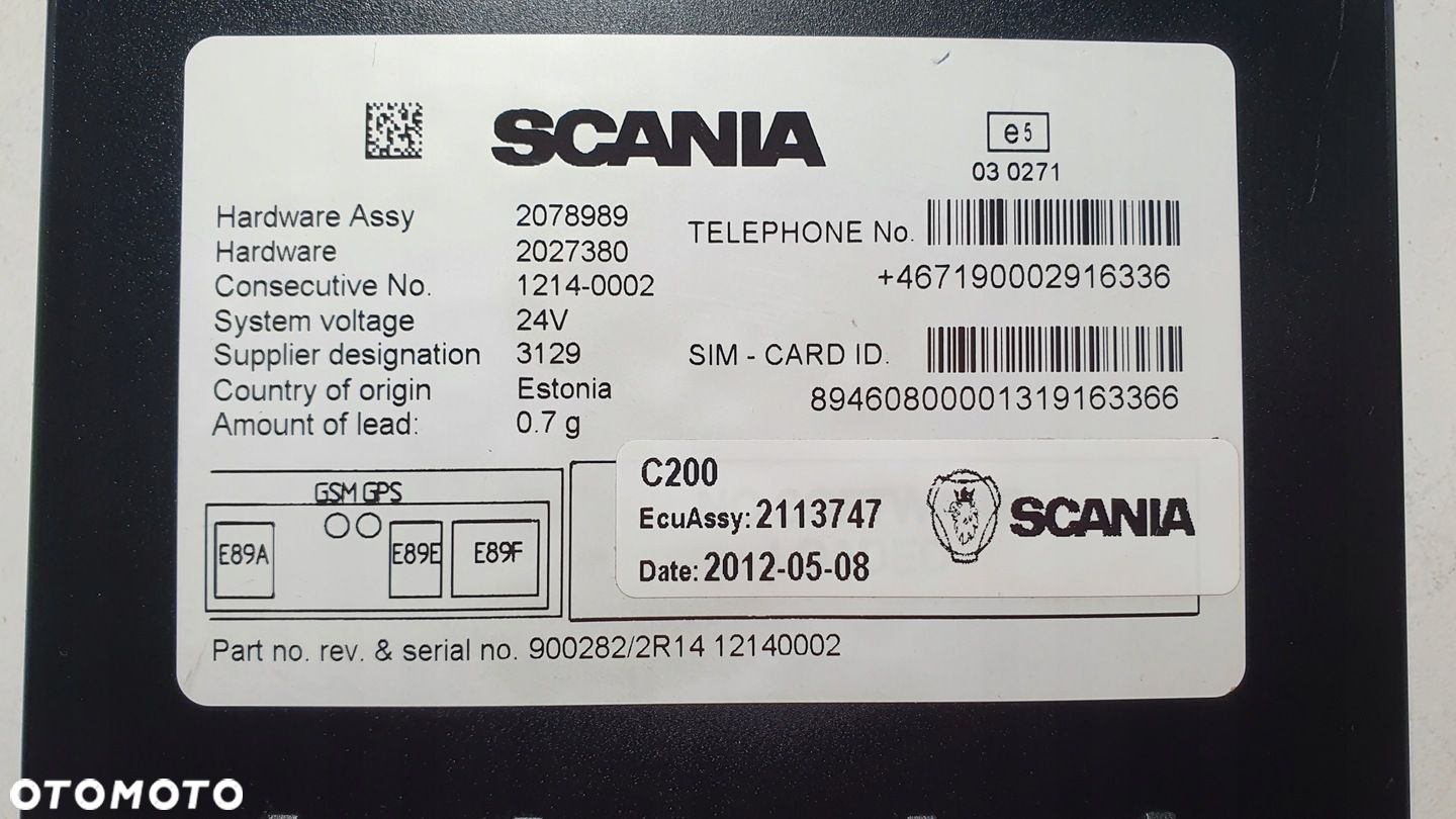 Komunikator Moduł Telefonu GSM GPS RCU Scania R 2113747 - 4