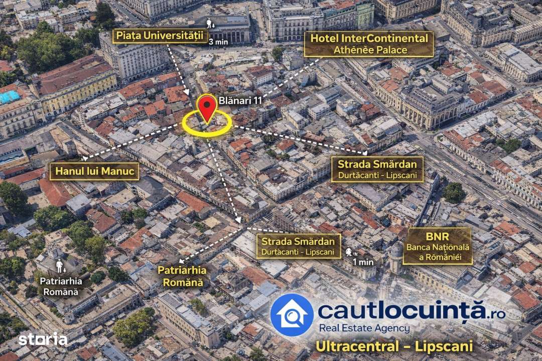 Apartament cu 3 camere | Calea Victoriei | Metrou Universitate 5'
