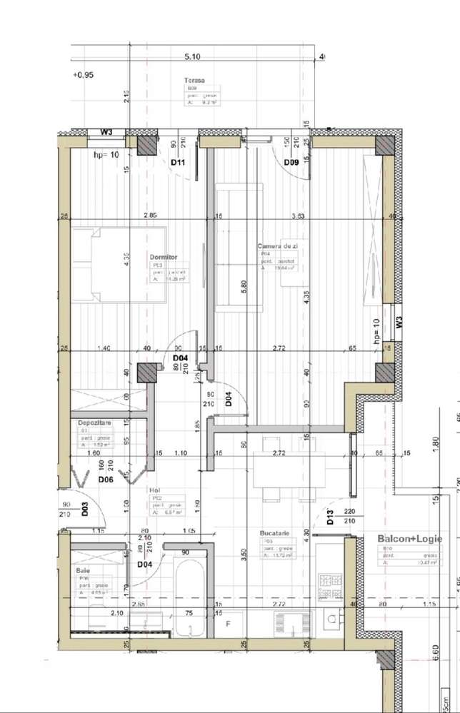 Apartament decomandat 58,65 mp, 2 terase 20 mp, Apahida-7