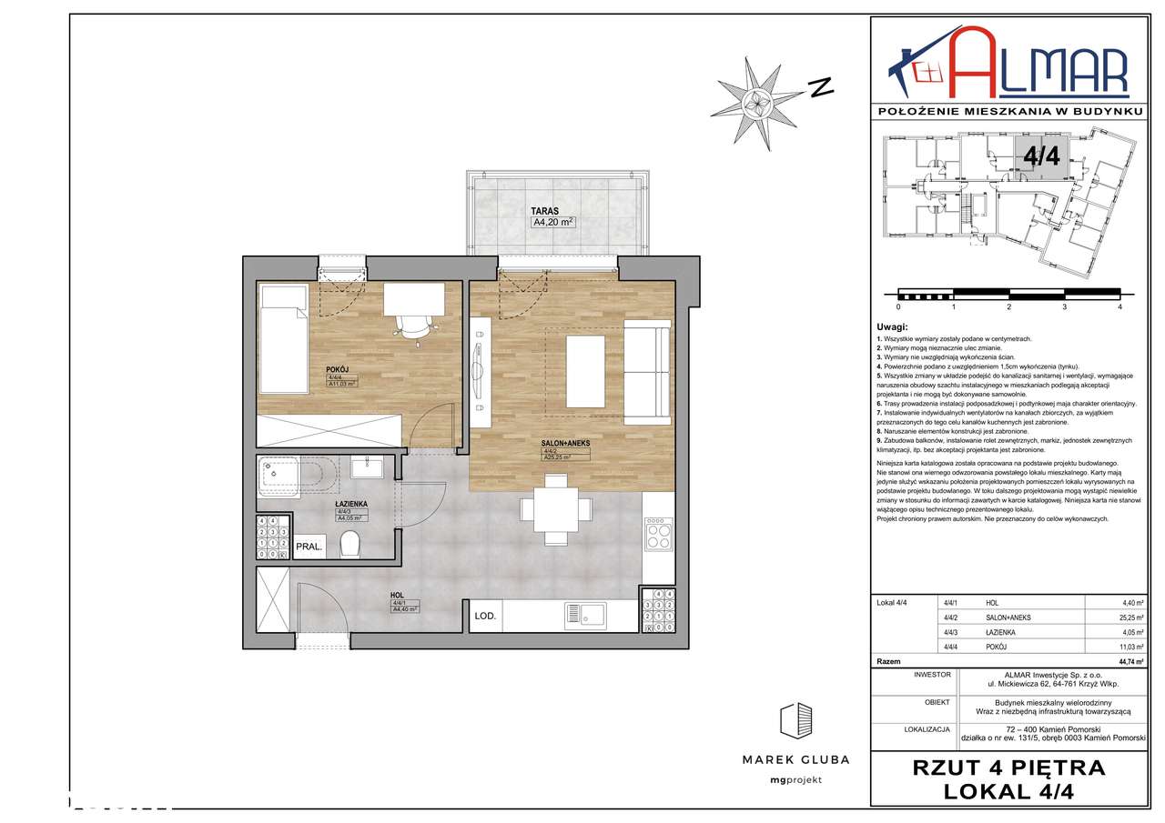 Kamień Pomorski -  ul. Wojska Polskiego 11 - Apartament 4/4 (32)-1