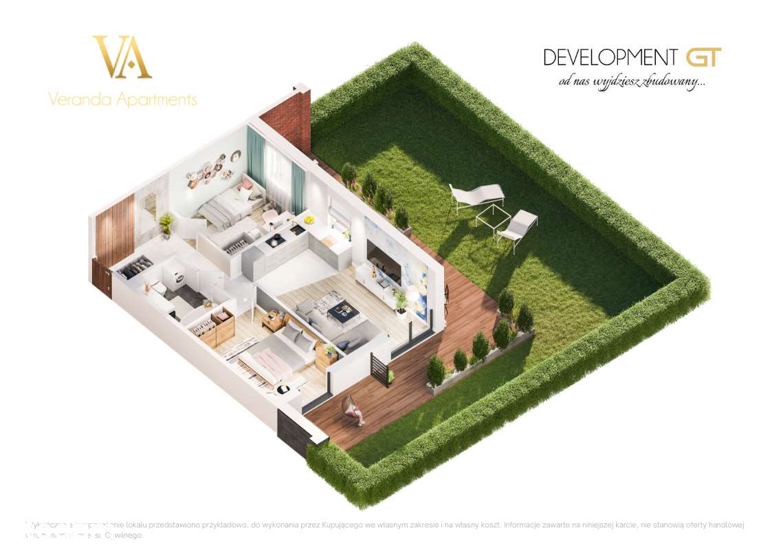 Mieszkanie 50m2 z ogrodem 60m2 - Pełny obrazek: 3/22