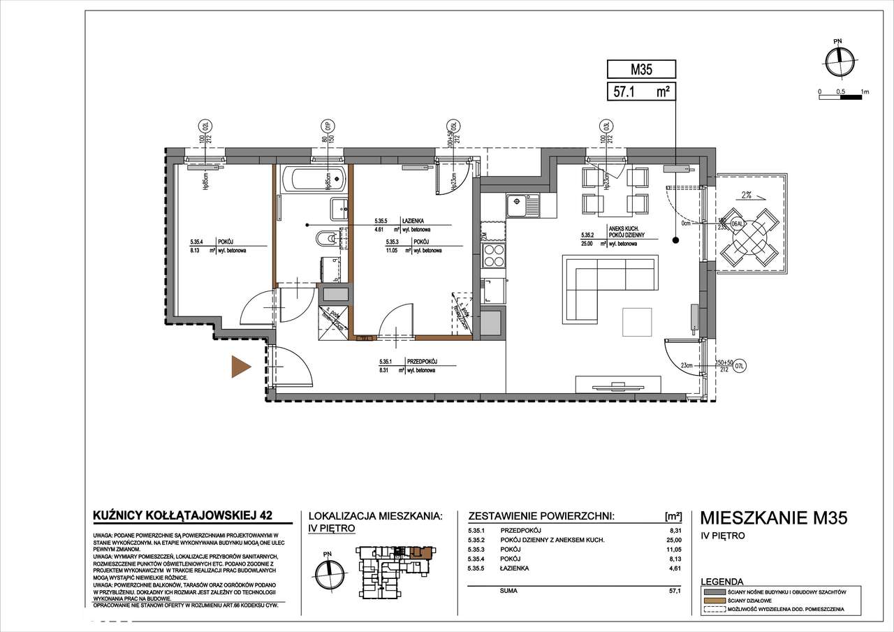 Kuźnicy Kołłątajowskiej 42 | mieszkanie 3-pok.| 35 - Pełny obrazek: 3/8