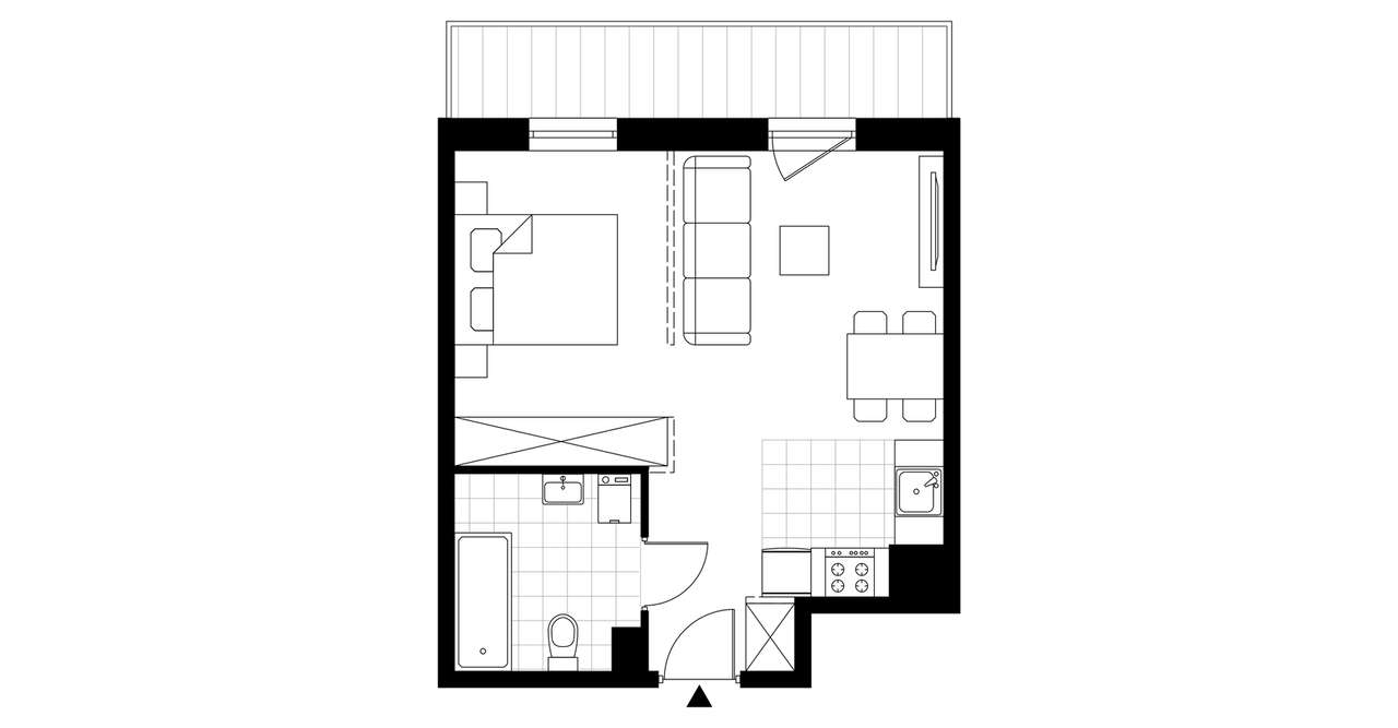 1-pokojowe mieszkanie 35m2 + taras Bez Prowizji - Pełny obrazek: 3/8