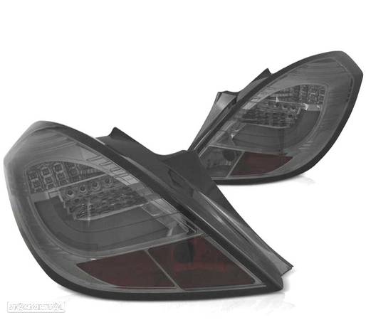 FAROLINS TRASEIROS LED PARA OPEL CORSA D 06-11 VERMELHO ESCURECIDO - 5