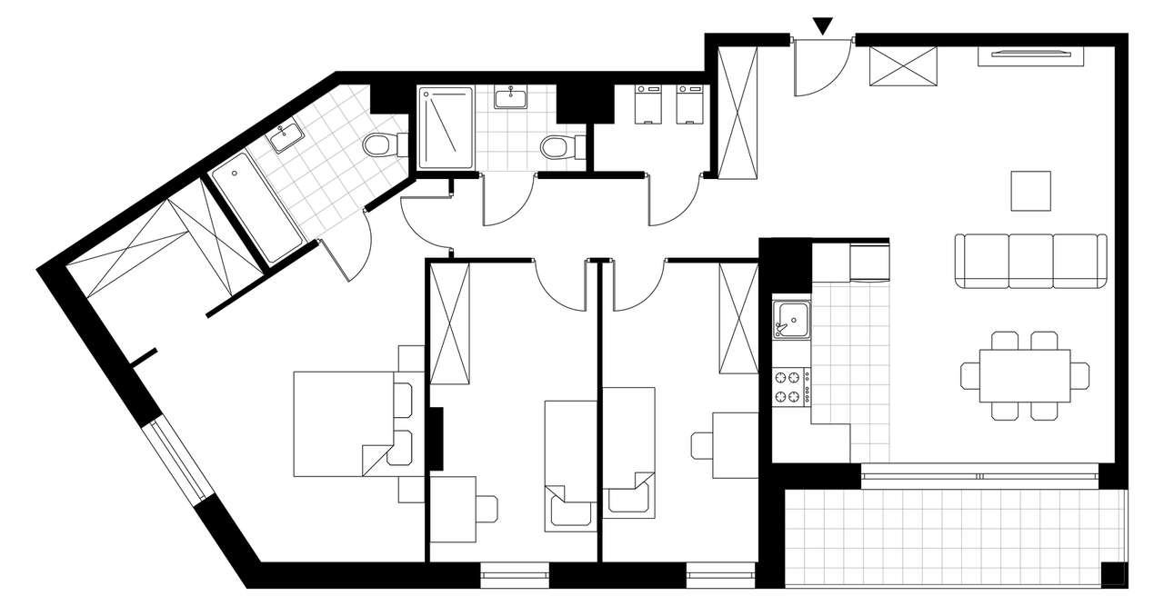 4-pokojowe mieszkanie 93m2 + balkon Bezpośrednio - Pełny obrazek: 3/8