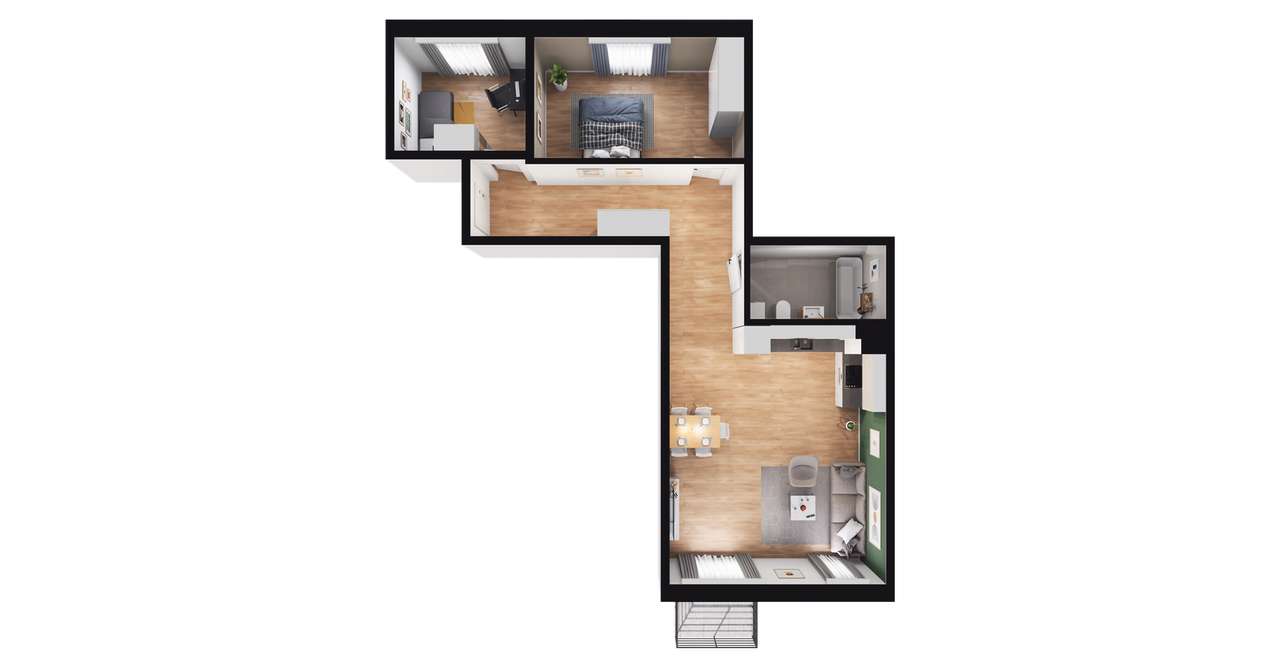 3-pokojowe mieszkanie 66m2 + balkon Bezpośrednio - Pełny obrazek: 2/8