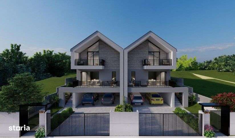 Teren autorizat pt. casa cuplata, 722 mp, front  20 ml, Campenesti-0
