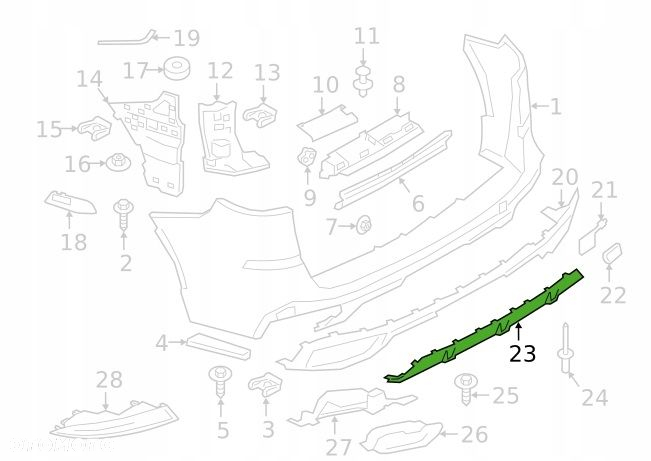 DOKŁADKA ZDERZAKA TYŁ BMW X5 OEM 51128099115 - 5