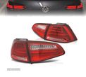 FAROLINS TRASEIROS PARA VOLKSWAGEN VW GOLF 7 12- LIGHTBAR VERMELHO CROMADO LED - 1