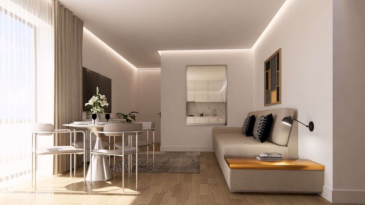 T1 Novo varanda e garagem em condominio com jardim - Grande imagem: 5/48