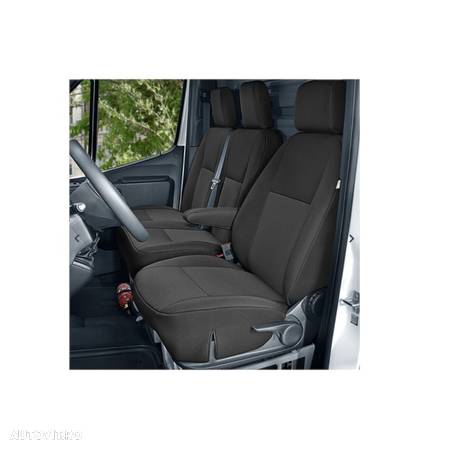 Set huse scaune auto Kegel Tailor Made pentru Mercedes Sprinter W907 dupa 2018, ptr scaun sofer + pasager 2 locuri, sezut rabatabil bancheta pasager - 1