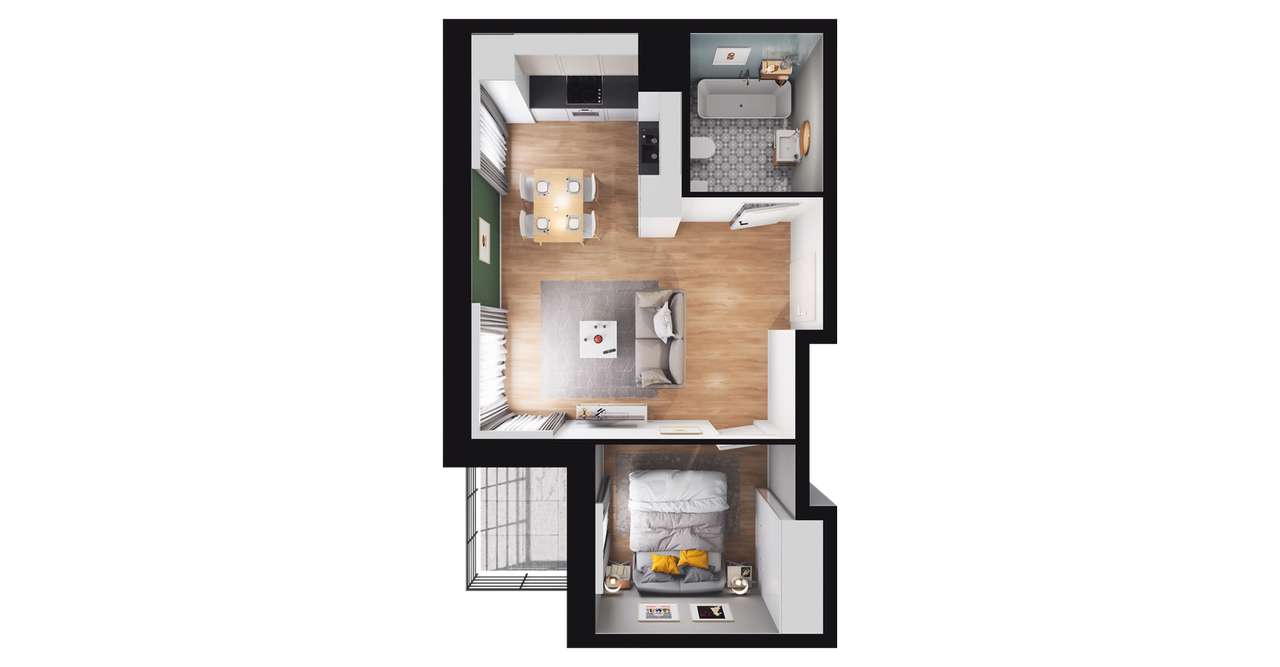 2-pokojowe mieszkanie 35m2 + balkon Bez Prowizji - Pełny obrazek: 2/8