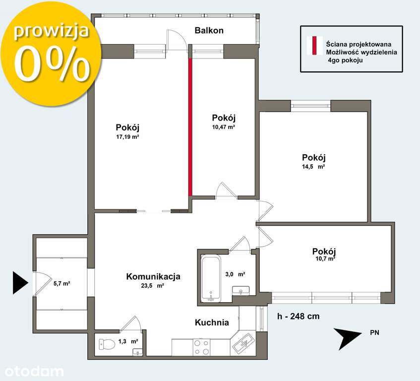Gocław | 83,5m | 3/4 pokoje | loggia, klimatyzacja-11