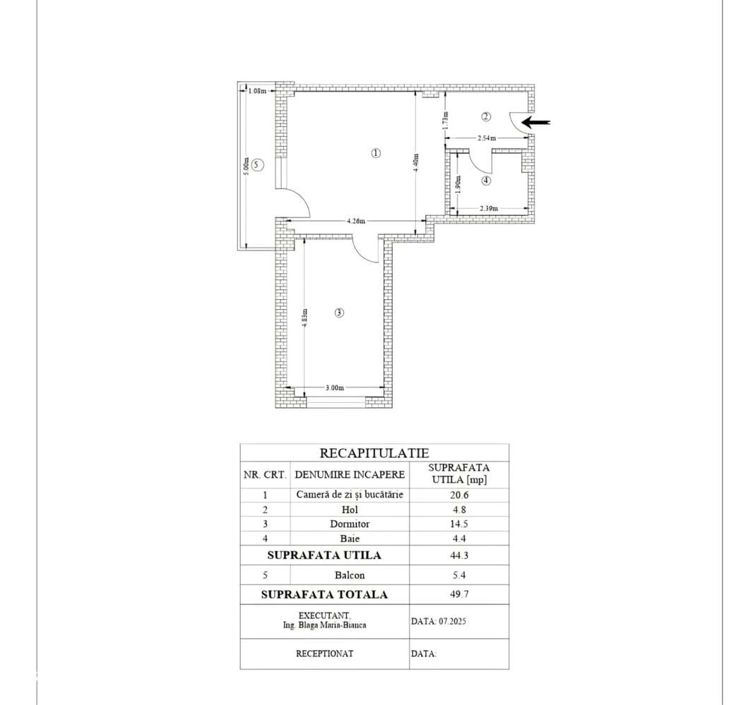 Apartament 2 camere 50 mp etaj 1 rond 43 Păcurari Rediu 90.700 Euro-11