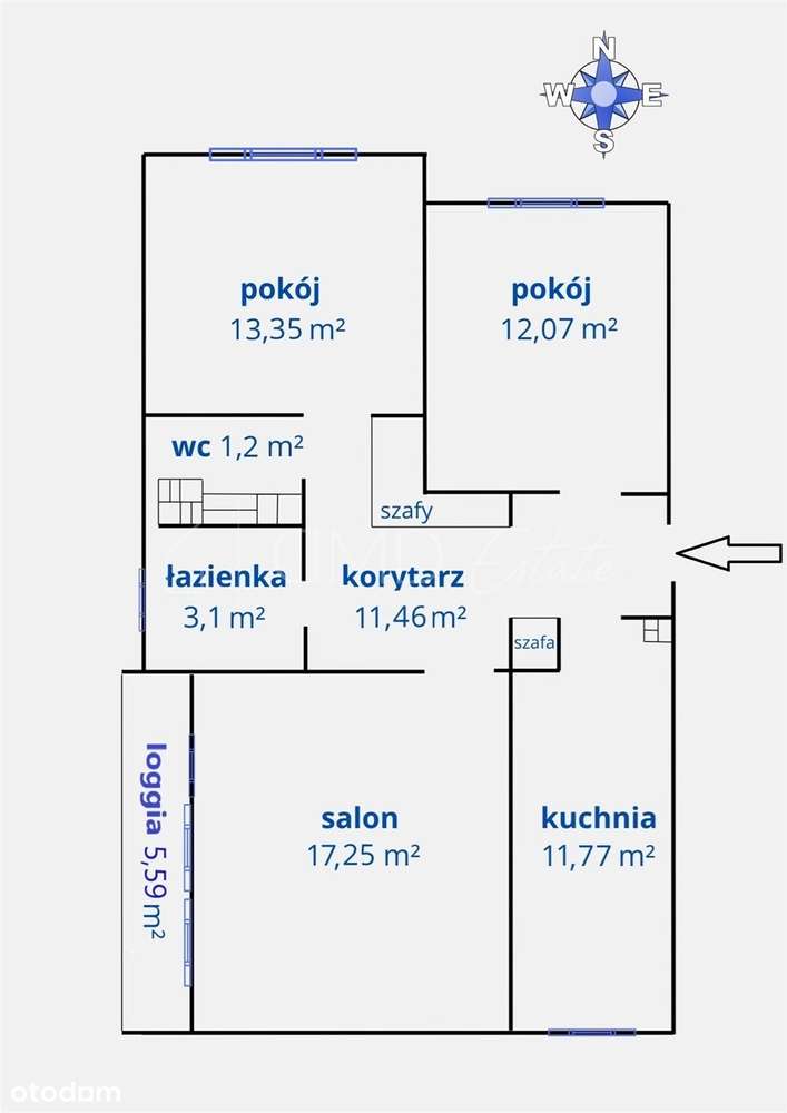 3 pokoje, 70 m2 _ Ursynów ul. Kopcińskiego 9-0
