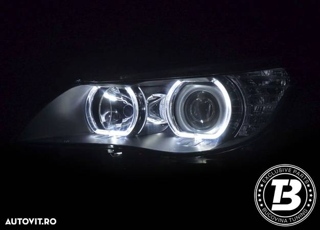 Faruri Angel Eyes LED compatibile cu BMW Seria 5 E60 E61 - 5