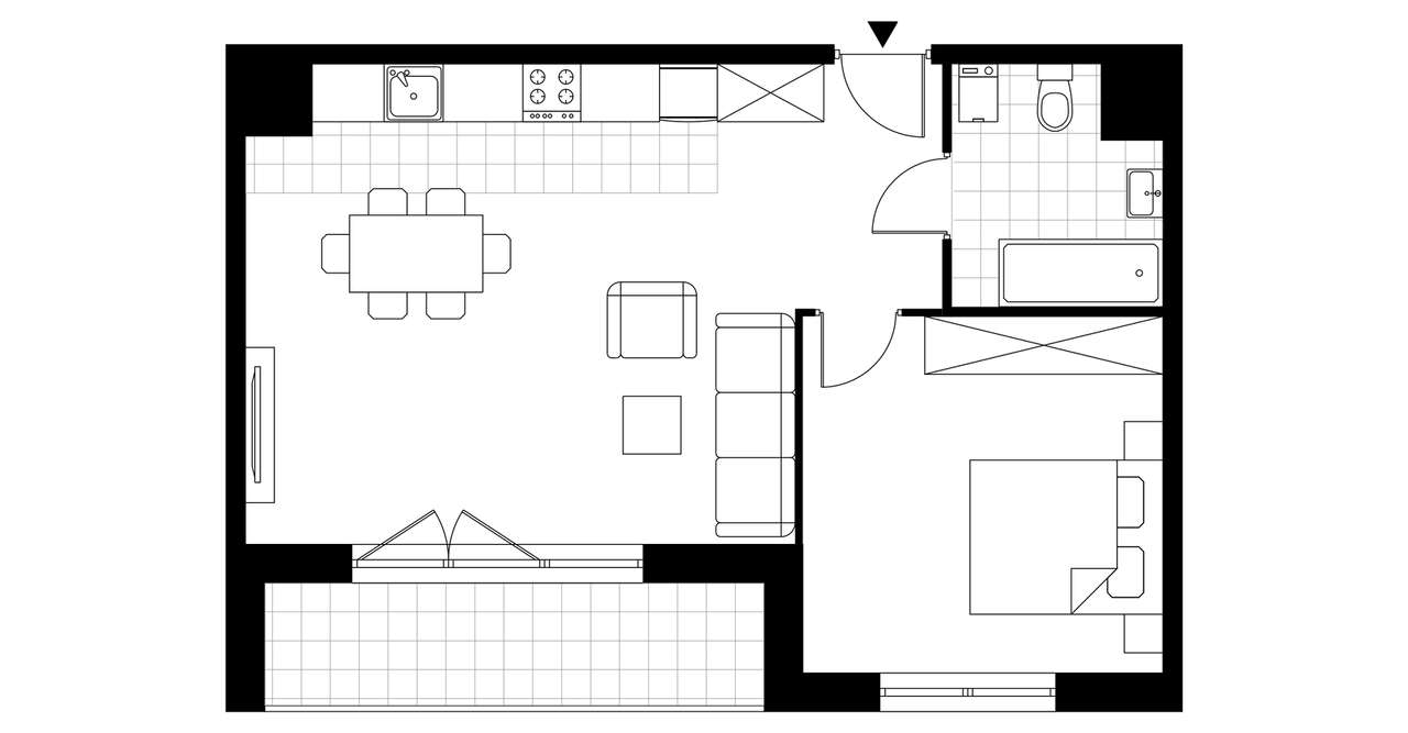 2-pokojowe mieszkanie 49m2 + loggia Bezpośrednio - Pełny obrazek: 3/8