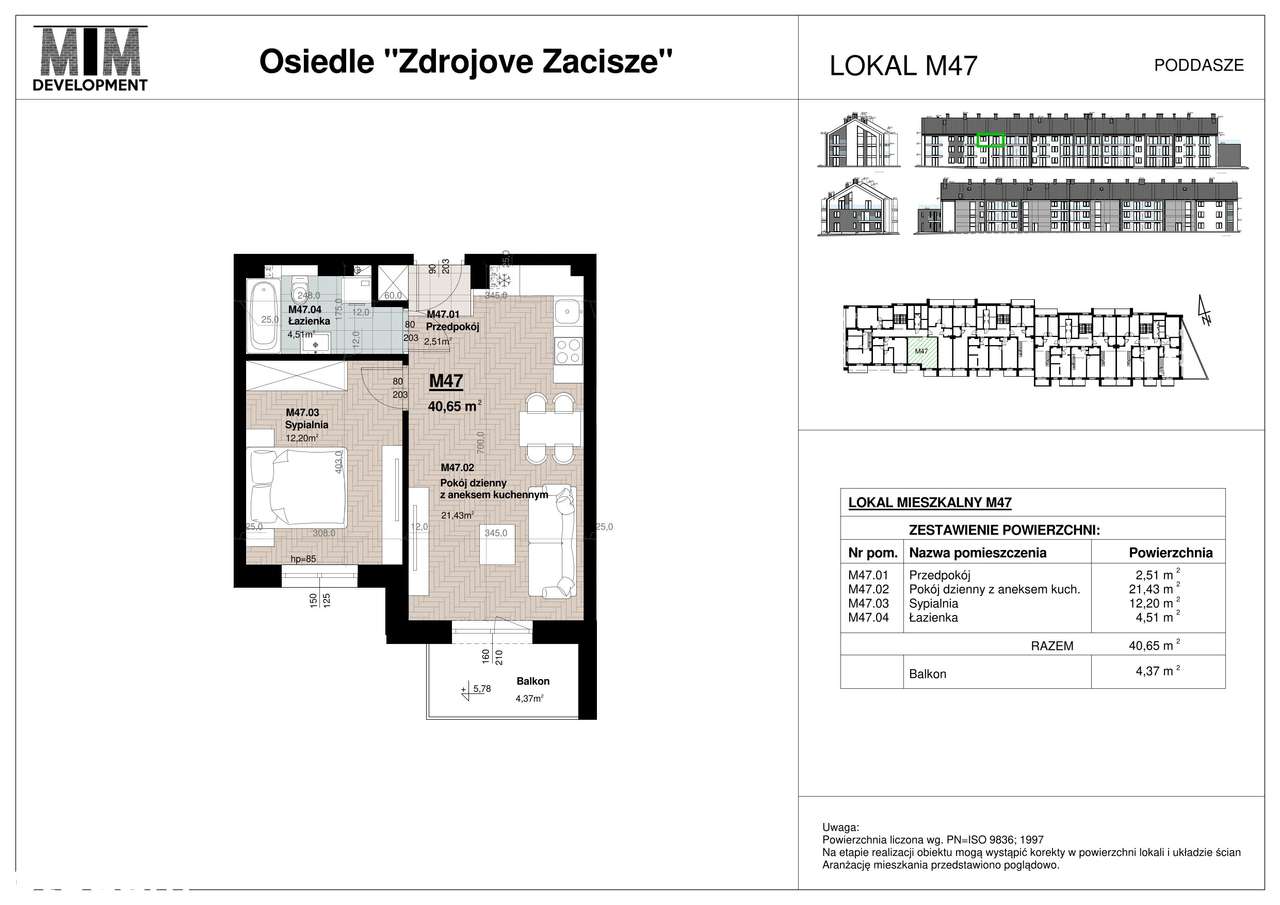 Osiedle Zdrojove Zacisze Busko-Zdrój | Mieszkanie AM47 -40,65 m2 - Pełny obrazek: 2/7
