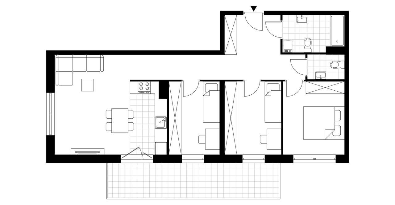 4-pokojowe mieszkanie 77m2 + balkon - Pełny obrazek: 4/9